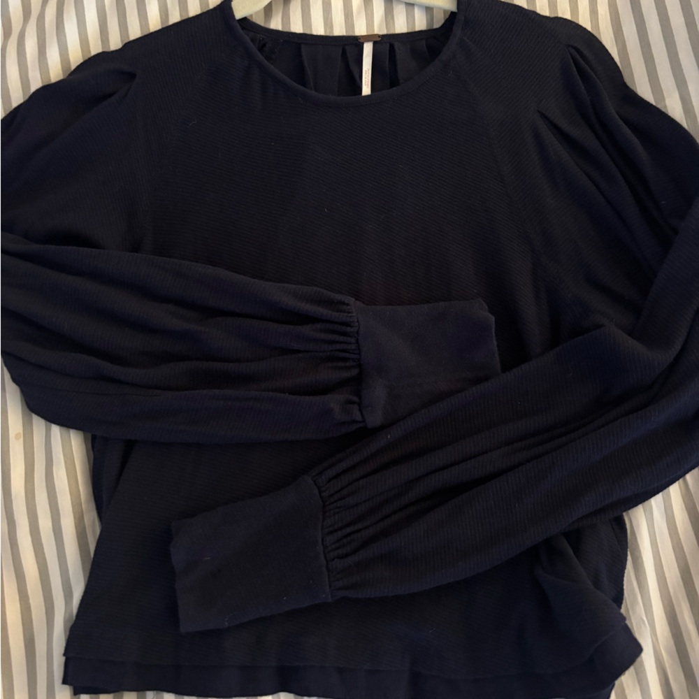 Free People Navy Blouse